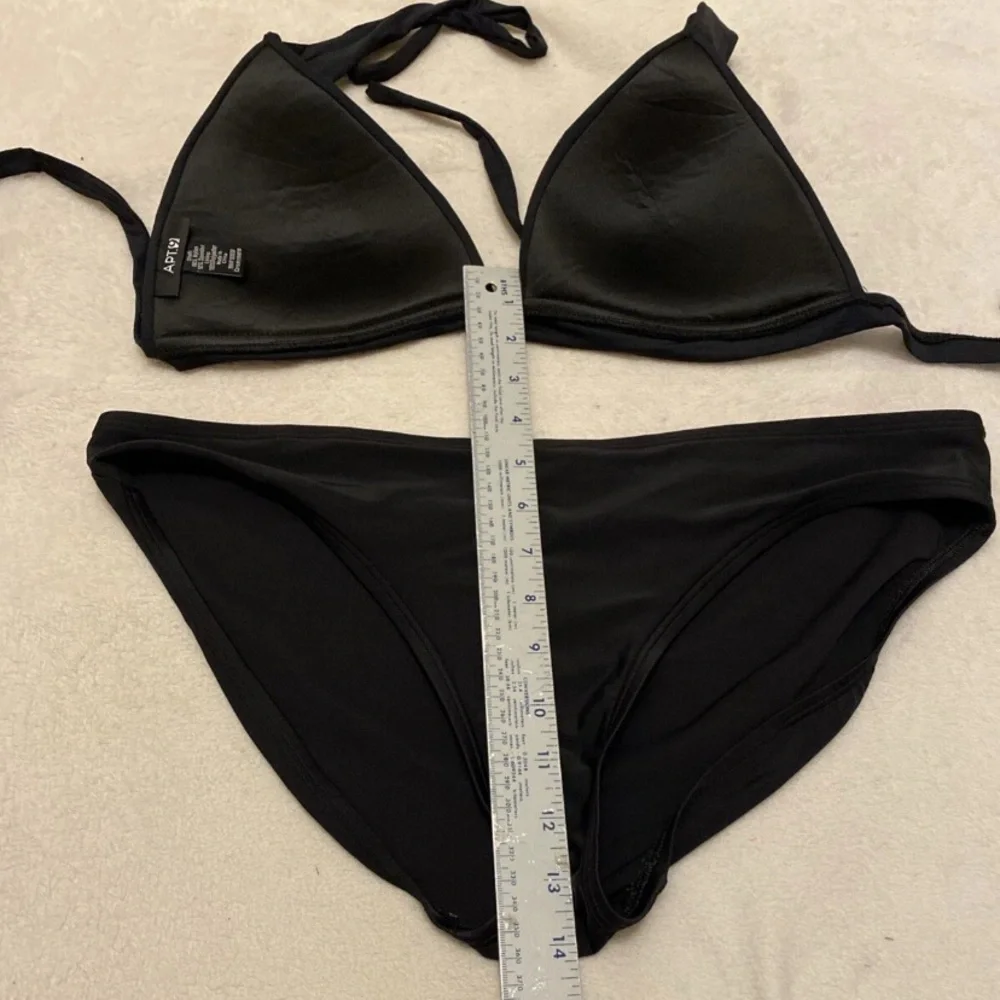 Sophisticated Black Halter Bikini Set